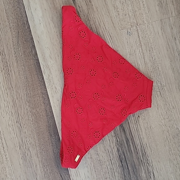 NWT BOUND BY BOND-EYE Frill Seeker Bustier Bikini Top Honey Brief Set Red XS/S - Picture 5 of 5